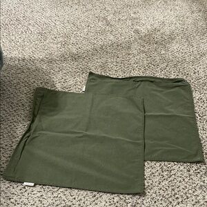 Army Green Cotton Decorative Pillow Covers 18"X18"